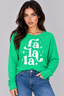 FA LA LA LIGHTWEIGHT BRUSHED FLEECE PULLOVER TOP (Green)