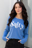 SALTY LIGHTWEIGHT BRUSHED FLEECE PULLOVER TOP (Blue)