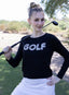 GOLF RETRO LIGHTWEIGHT HACCI RIBBED SWEATER TOP (Black)