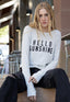 HELLO SUNSHINE LIGHTWEIGHT HACCI RIBBED SWEATER TOP (ASH GREY)