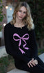 BOW LIGHTWEIGHT BRUSHED FLEECE PULLOVER TOP (Black)