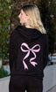 BOW LIGHTWEIGHT FLEECE ZIP HOODIE (Black)