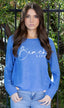 BEACH LIFE LIGHTWEIGHT BRUSHED FLEECE TOP (Blue)