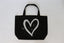HEART SPLATTER BLACK CANVAS TOTE