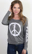 PEACE SPLATTER L/S TEE (Charcoal)