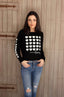 5 ROW HEARTS L/S TEE (Black)