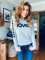 LOVE. LIGHTWEIGHT FLEECE PULLOVER SWEATSHIRT (Grey)