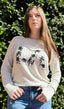 LA PALM TREE LIGHTWEIGHT HACCI RIBBED SWEATER TOP (ASH GREY)