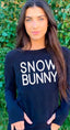 SNOW BUNNY LIGHTWEIGHT FLEECE BLACK SWEATSHIRT (PULLOVER) (Black)