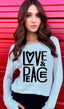 LOVE & PEACE LIGHTWEIGHT HACCI RIBBED SWEATER TOP (ASH GREY)