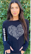 TENNIS HEART LIGHTWEIGHT FLEECE PULLOVER with HEART ARM (Black)