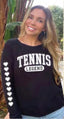 TENNIS LEGEND LIGHTWEIGHT HACCI RIBBED SWEATER TOP (Black)