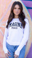 IMAGINE PEACE LIGHTWEIGHT FLEECE PULLOVER (White)