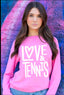 LOVE & TENNIS LIGHTWEIGHT BRUSHED FLEECE PULLOVER TOP (Pink)