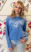 CITY OF ANGELES LA (LOS ANGELES) LIGHTWEIGHT BRUSHED FLEECE PULLOVER TOP (BLUE)