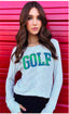 GOLF COLLEGIC LIGHTWEIGHT HACCI RIBBED SWEATER TOP (ASH GREY)