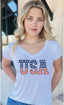 USA AMERICANA VNECK TEE (White)