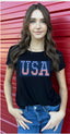 USA AMERICANA S/S CREW NECK TEE. (Black)