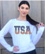 USA AMERICANA COLLEGIC LIGHTWEIGHT FLEECE PULLOVER (White)