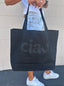 CIAO EMBROIRDERED BLACK CANVAS TOTE (BLK / BLK)