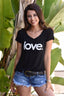LOVE. S/S V NECK. (Black)