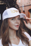 LOVE. EMBROIDERED TRUCKER HAT (White/Gold)
