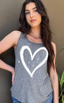 HEART SPLATTER TANK (Charcoal)