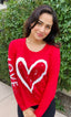 SPLATTER HEART L/S TEE (Red)