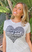 IMAGINE (WITH LYRICS) S/S CREW NECK TEE with a 3 HEARTS GRAPHIC on BACK. (Grey)
