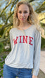 WINE L/S TEE. (Grey)