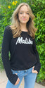MALIBU LIGHTWEIGHT HACCI RIBBED SWEATER TOP (Black)