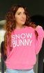 SNOW BUNNY LIGHTWEIGHT BRUSHED FLEECE TOP (Pink)