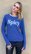 SPICY LIGHTWEIGHT BRUSHED FLEECE PULLOVER TOP (Royal Blue)