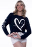 SPLATTER HEART L/S TEE (Black)