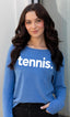TENNIS. LIGHTWEIGHT BRUSHED FLEECE PULLOVER TOP (Blue)