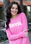 TENNIS. LIGHTWEIGHT BRUSHED FLEECE PULLOVER TOP (Pink)