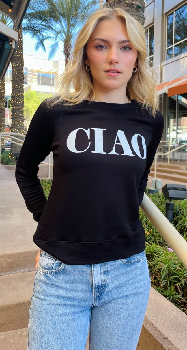 CIAO LIGHTWEIGHT FLEECE SWEATSHIRT (Black)