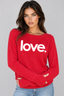 LOVE. LIGHTWEIGHT BRUSHED FLEECE PULLOVER TOP (Red)