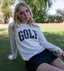 GOLF COLLEGIC OUTLINE LIGHTWEIGHT BRUSHED FLEECE PULLOVER TOP (White)