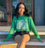 HELLO SUNSHINE LIGHTWEIGHT BRUSHED FLEECE TOP - NEW (Green)