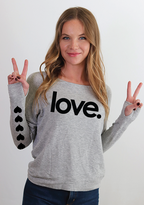 LOVE. LIGHTWEIGHT FLEECE PULLOVER SWEATSHIRT (Grey)