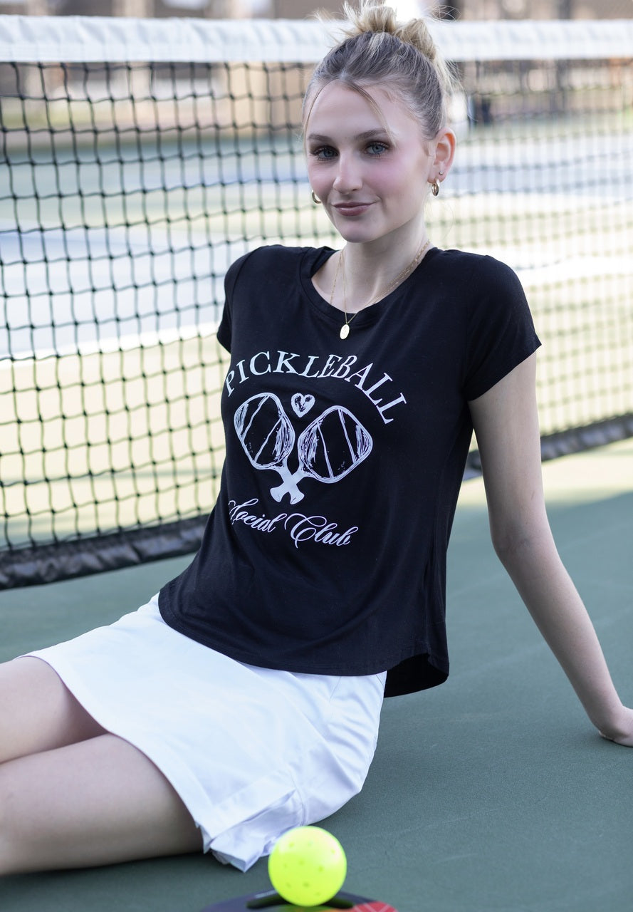 PICKLEBALL SOCIAL CLUB  S/S CREW NECK TEE (Black) Main image