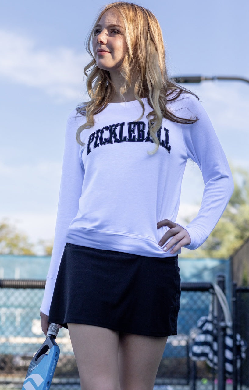 PICKLEBALL COLLEGIC LIGHTWEIGHT FLEECE PULLOVER  (White) Main image