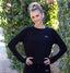 EMBROIRDERED LOVE. LIGHTWEIGHT FLEECE PULLOVER SWEATSHIRT (Black)