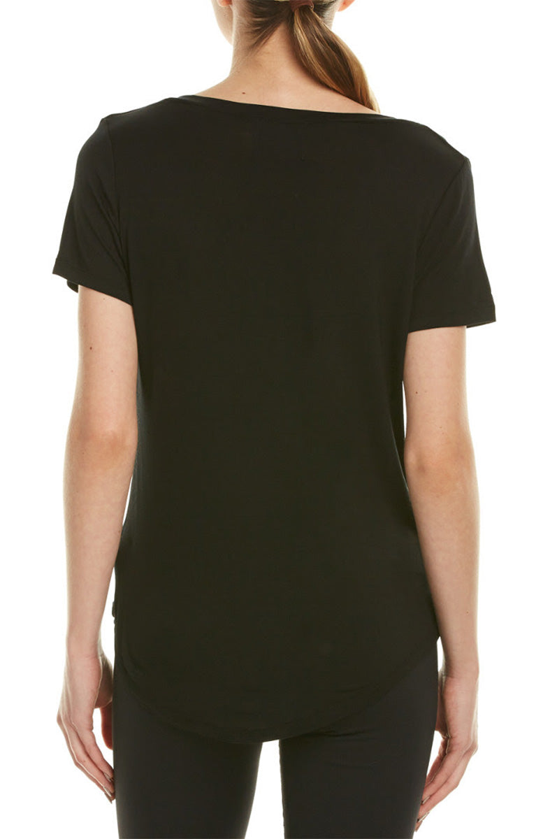 BLACK SOLID MODAL S/S V NECK