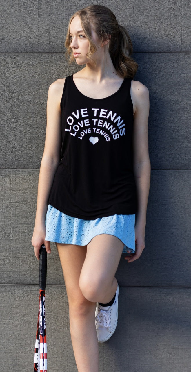 TENNIS RAINBOW HEART TANK (Black)