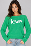 LOVE. LIGHTWEIGHT BRUSHED FLEECE PULLOVER TOP (Green)