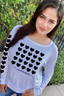 PICKLEBALL 5 ROW HEARTS L/S TEE with HEARTS on Arm (White)
