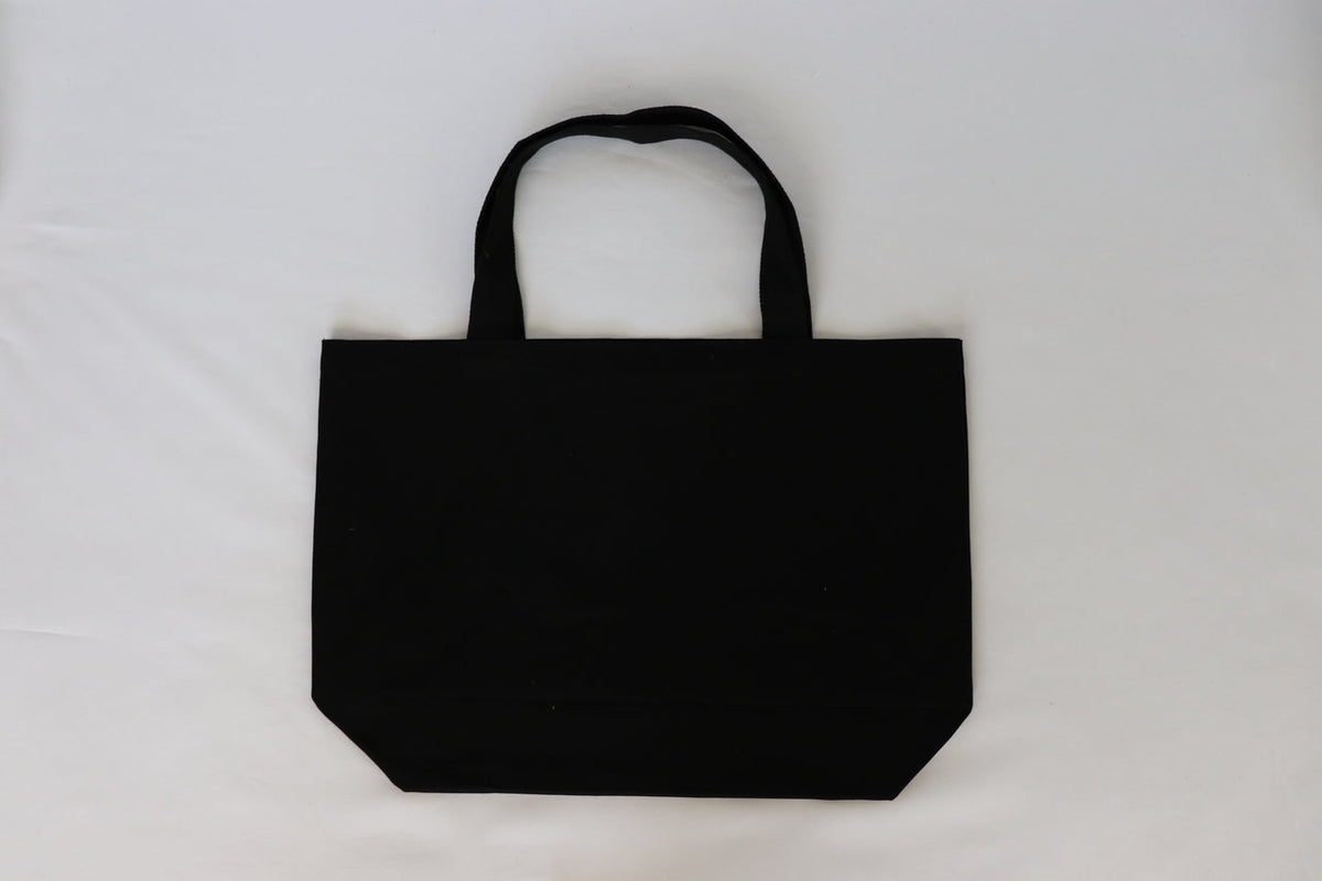 HEART SPLATTER BLACK CANVAS TOTE