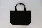 PEACE SIGN SPLATTER BLACK CANVAS TOTE.